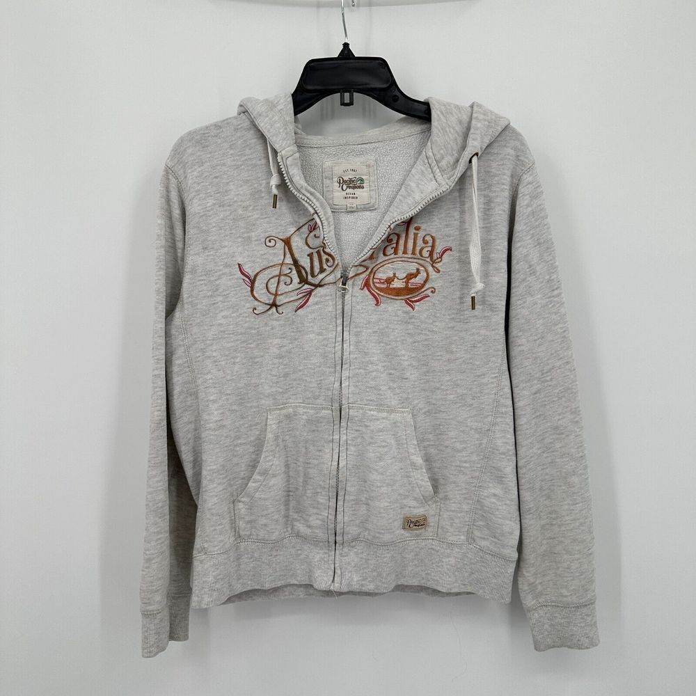 Australia Pacific Creations Hoodie Sweatshirt Womens‎ M Gray Y2K Streetwear